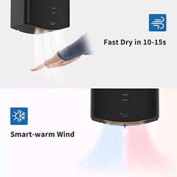 AIKE Automatic Hand Dryer and Soap Dispenser Bundle, Model AK2630 & AK1205 Black