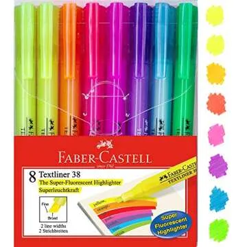 Faber Castell Textliner 38 Highlighter 8 Pack - Smudge-Free & Quick-Dry