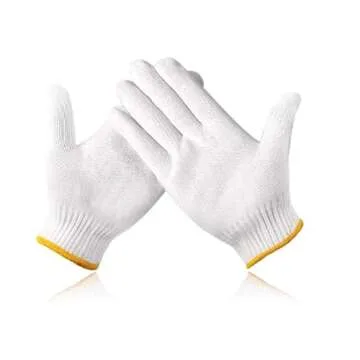 ELITEINSPIRE Unisex white cotton polyester knitted safety gloves, suitable for gardening, construction, courtyard, industrial, barbecue, warehouse, outdoor, cooking work -12 pairs.