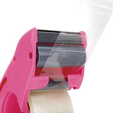 ABEL EVO Packing Tape Dispenser, Pink, 2 Inch Wide Ergonomic Tape Gun for Packing Boxes, Shipping Mo...