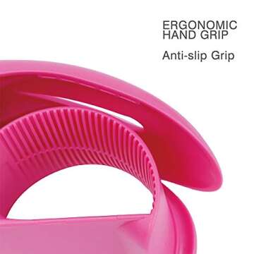 ABEL EVO Packing Tape Dispenser, Pink, 2 Inch Wide Ergonomic Tape Gun for Packing Boxes, Shipping Moving Mailing Box Sealing Carton Packaging, Lightweight Hand-held Heavy Duty Tape Cutter