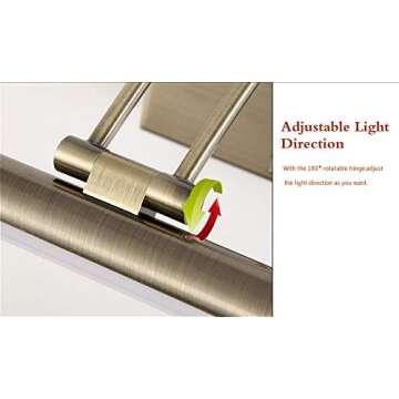 SUSUO Modern LED Vanity Lights for Mirror, Warm White Brushed Gold Bathroom Vanity Lighting Fixtures Long Shade Makeup Light Wall Sconce