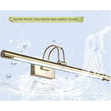 SUSUO Modern LED Vanity Lights for Mirror, Warm White Brushed Gold Bathroom Vanity Lighting Fixtures Long Shade Makeup Light Wall Sconce