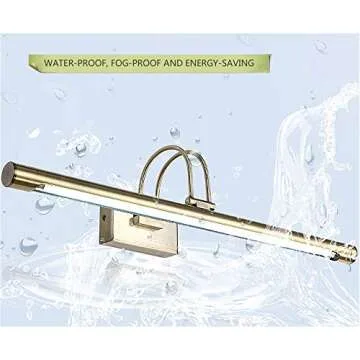 SUSUO Modern LED Vanity Lights for Mirror, Warm White Brushed Gold Bathroom Vanity Lighting Fixtures Long Shade Makeup Light Wall Sconce