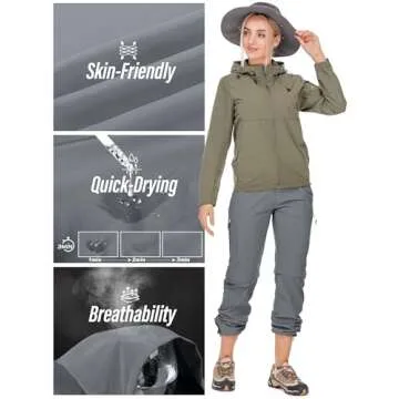 Women's Hiking Pants Quick Dry Convertible Stretch Lightweight Outdoor UPF 40 Fishing Safari Travel Gardening Capri Pants, 4409,Grey,10