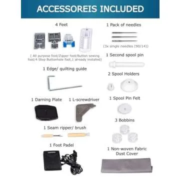 MILLEPUNTI Computerized Sewing Machine with 40 Stitches LCD Display Automatic Needle Threader Include 4 feet and Accessories Perfect for Beginners Quilting and DIY MHP30