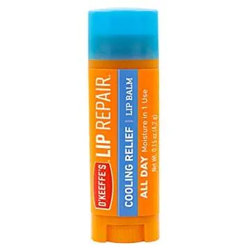 O'Keeffe's Lip Repair Lip Balm for Dry, Cracked Lips, 4-Pack of Cooling and Unscented Sticks