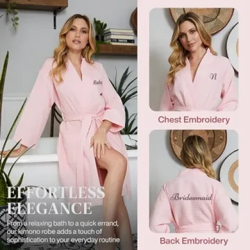 Lotus Linen Women's Lightweight Spa Robe - Personalized