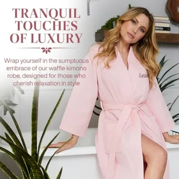 Lotus Linen Women's Lightweight Spa Robe - Personalized