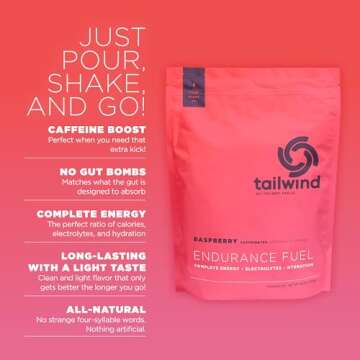 Tailwind Nutrition Endurance Fuel, Electrolyte & Hydration Sports Drink Mix Powder with Caffeine, Gl...