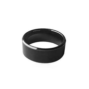 hecere Waterproof Ceramic NFC Ring, NFC Forum Type 2 215 496 bytes Chip Universal for Mobile Phone, All-round Sensing Technology Wearable Smart Ring, Wide Surface Fasion Ring(9#)