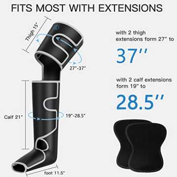 CINCOM Leg Massager with Heat, Air Compression Leg Massager for Circulation, Full Leg Massager with 3 Heats 3 Modes 3 Intensities Sequential Compression Device Father's Mother's Day Gifts