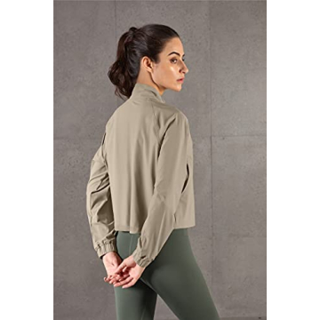 Altiland Women's Cropped Athletic Jacket for Running