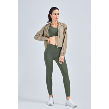 Altiland Women's Cropped Athletic Jacket for Running