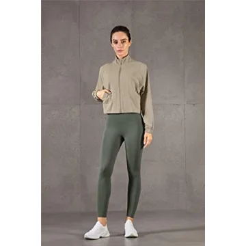 Altiland Women's Cropped Athletic Jacket for Running