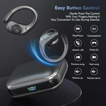 Sajawass Wireless Earbuds with 75Hrs Playback and LED Display