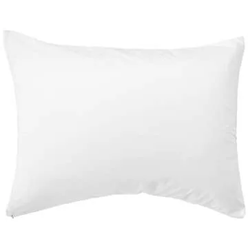 National Allergy Premium 100% Cotton Zippered Pillow Protector - Standard Size - White - 4 Pack - 300 Thread Count - Hypoallergenic Bed Pillowcase with Zipper - Breathable Encasement Cover