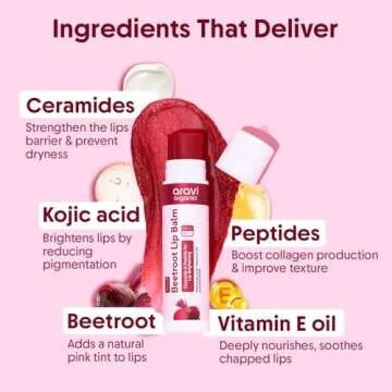 Aravi Beetroot Lip Balm with SPF 50 for Nourished Lips