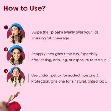 Aravi Beetroot Lip Balm with SPF 50 for Nourished Lips