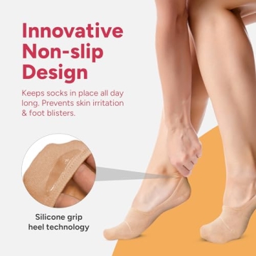 Eedor Women's No-Show Socks Invisible Non-Slip Comfort