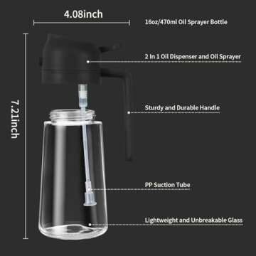 2 in 1 Oil Dispenser & Sprayer for Healthy Cooking Needs