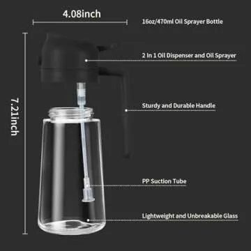 2 in 1 Oil Dispenser & Sprayer for Healthy Cooking Needs