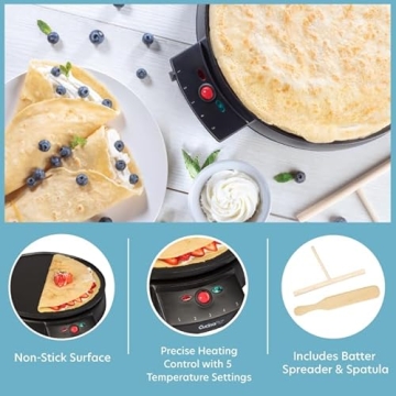 Cucinapro 12" Non-Stick Crepe Maker for Easy Breakfast Creations