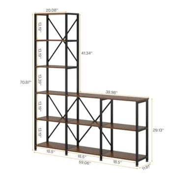 Tribesigns 9 Shelves Bookshelves - Industrial Ladder Style