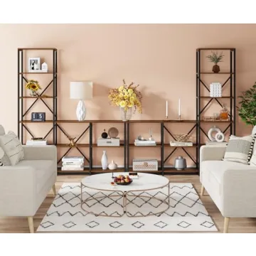 Tribesigns 9 Shelves Bookshelves - Industrial Ladder Style