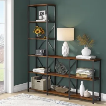 Tribesigns 9 Shelves Bookshelves - Industrial Ladder Style
