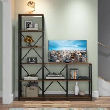 Tribesigns 9 Shelves Bookshelves - Industrial Ladder Style