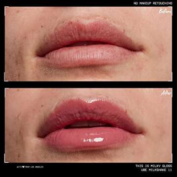 NYX PROFESSIONAL MAKEUP This Is Milky Gloss, Lip Gloss with 12 Hour Hydration, Vegan - Ube Milkshake (Mauve Purple)