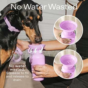 Springer Dog Water Bottle | Portable Travel Water Bottle Dispenser for Dogs | Dog Gift Seen on Oprah's Favorite Things, Shark Tank | Leak-Proof Bottles Fill Bowl with Water | BPA-Free 22oz Indigo