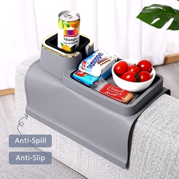 HMASYO Couch Cup Holder - Silicone Sofa Armrest Table