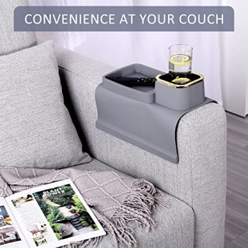 HMASYO Couch Cup Holder - Silicone Sofa Armrest Table