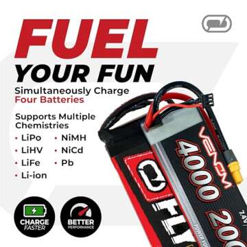 Venom Power Pro Quad LiPo Charger with 4x100W Ports for Fast Charging
