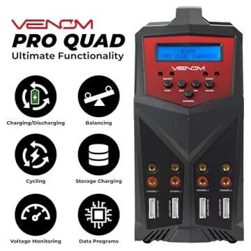 Venom Power Pro Quad Fast Charger - 4 Ports 100W LCD Charger