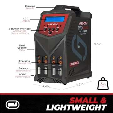 Venom Power Pro Quad Fast Charger - 4 Ports 100W LCD Charger
