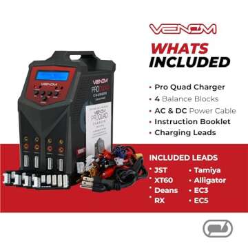 Venom Power Pro Quad Fast Charger - 4 Ports 100W LCD Charger