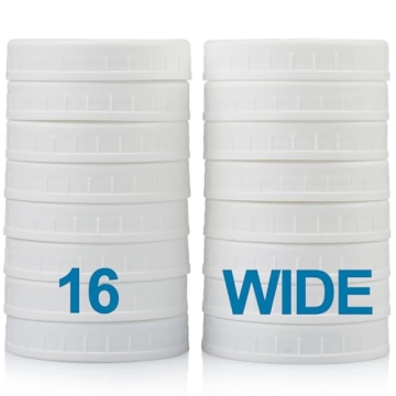 AOZITA Wide Mouth Mason Jar Lids - 16 Pack Plastic Caps