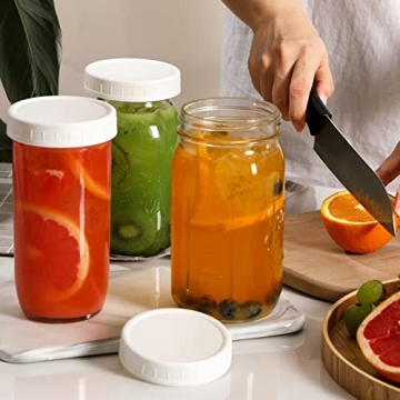 AOZITA Wide Mouth Mason Jar Lids - 16 Pack Plastic Caps