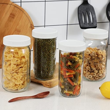 AOZITA Wide Mouth Mason Jar Lids - 16 Pack Plastic Caps