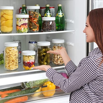 AOZITA Wide Mouth Mason Jar Lids - 16 Pack Plastic Caps