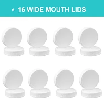 AOZITA Wide Mouth Mason Jar Lids - 16 Pack Plastic Caps