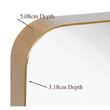 Hamilton Hills Gold Frame Mirror - Stylish & Durable 22x30