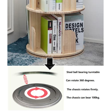 Rotating Bookshelf 360 Display For Kids And Adults