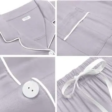 SWOMOG Women's Button Down Pajama Set - Stylish Comfort