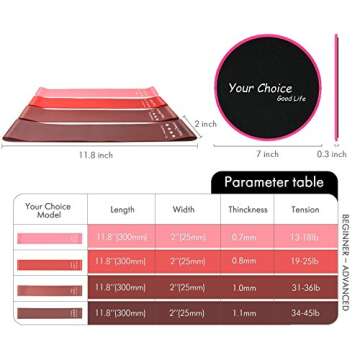 Your Choice Resistance Bands and Sliders, Exercise Workout Bands and Core Sliders for 80 Day Obsession and AB Workout, Pink Sliders and Bands