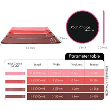 Your Choice Resistance Bands and Sliders, Exercise Workout Bands and Core Sliders for 80 Day Obsession and AB Workout, Pink Sliders and Bands