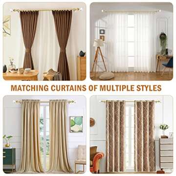 Knobelite Gold Adjustable Curtain Rod with Crystal Finial